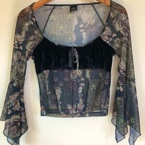Urban Outfitters 90s Y2k Cropped Babydoll Blouse